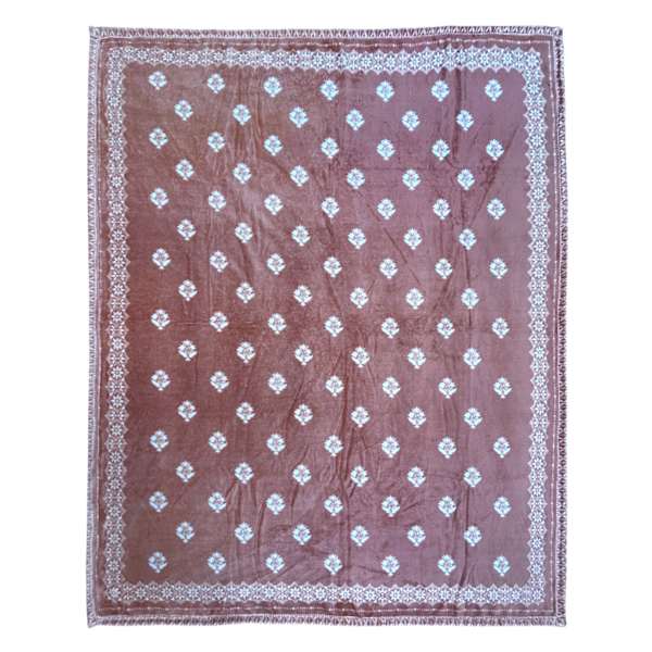 Honeybloom Pink Floral Bandana Print Micro Plush Throw Blanket, 50x60