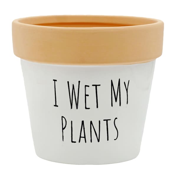 Indoor Wet My Plants Ceramic Planter, 5"