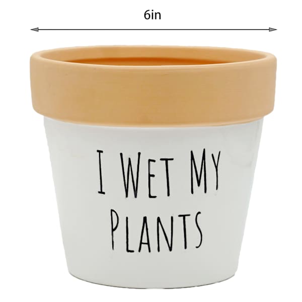 Indoor Wet My Plants Ceramic Planter, 5"