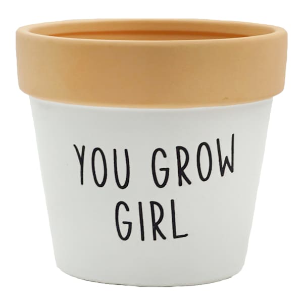 Indoor Crazy Plant Lady Ceramic Planter, 5"