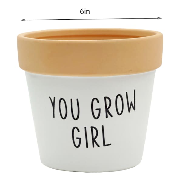 Indoor Crazy Plant Lady Ceramic Planter, 5"