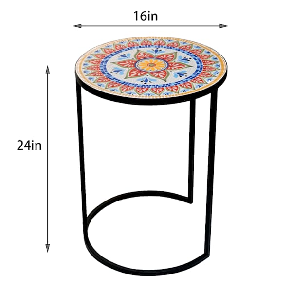 24IN Salma mosaic metal plant stand