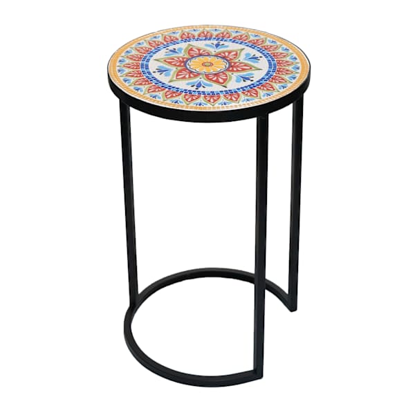 21IN Salma mosaic metal plant stand