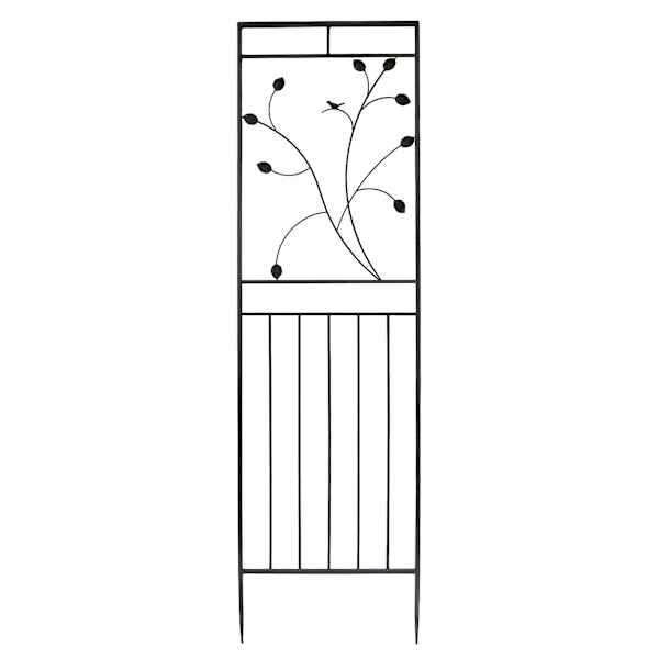 Black Metal Leaf Garden Trellis, 84"