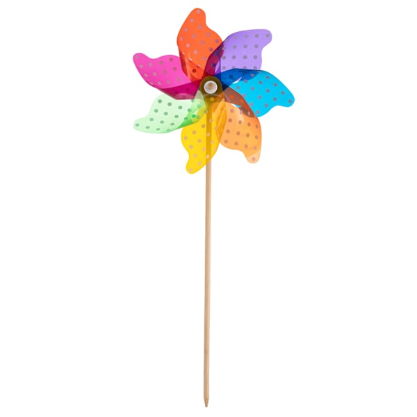 Multicolor Dot Wooden Whirligig, 41"