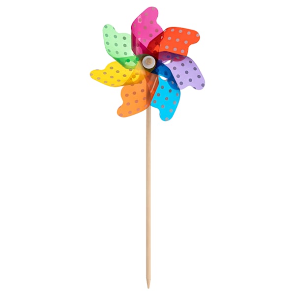 Multicolor Dot Wooden Whirligig, 29.9"