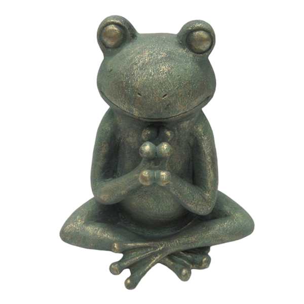 Sitting Yoga Frog Outdoor Garden Statue, 11.5"