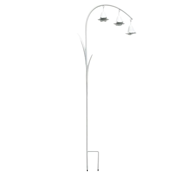 White Metal Yard Stake with Bells, 43"