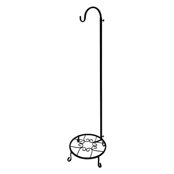 Metal Plant Shepard's Hook with Stand, Black