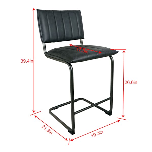 Crosby St. Luka Faux Leather Counter Stool, Grey