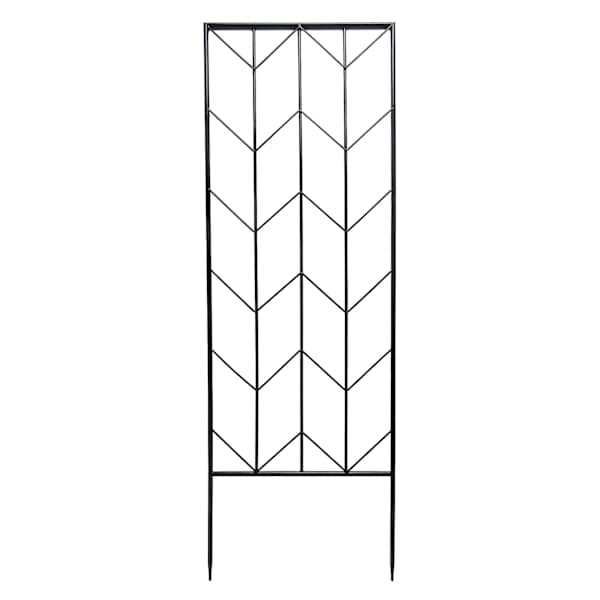 Black Metal Chevron Garden Trellis, 62"