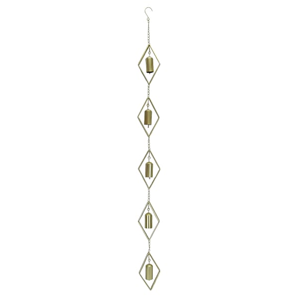Found & Fable Metal Diamond Gold Wind Chime, 50"