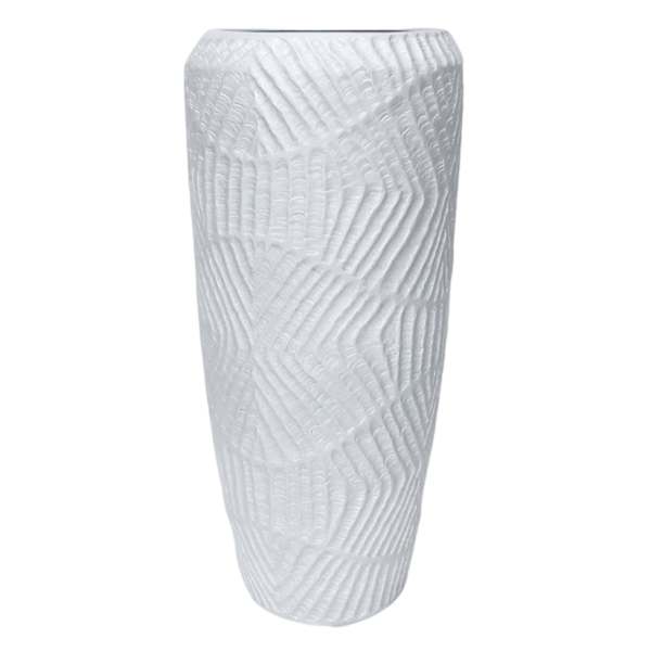 Tallado White Tall Outdoor Planter, 13.4"