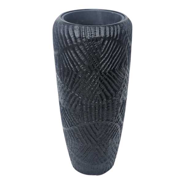 Found & Fable Tallado Tall Black Outdoor Planter, 13.4"