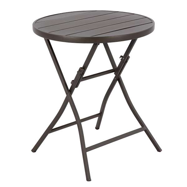 Hampton Metal Patio Folding Table, Brown