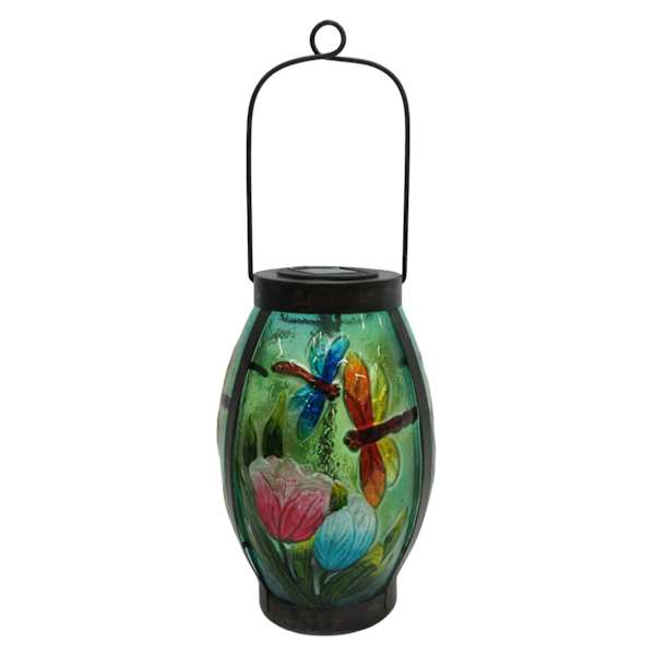 Glass Outdoor Solar Lantern, 9.5"