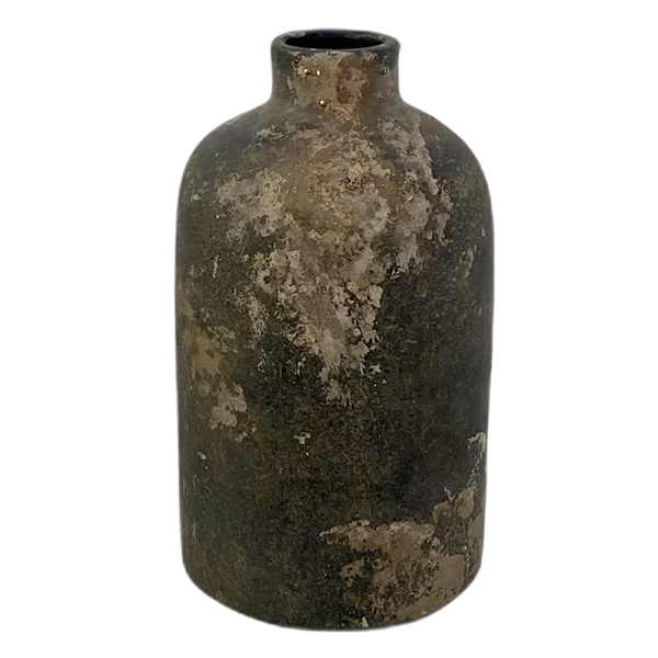 Black Ceramic Vase, 8.5"