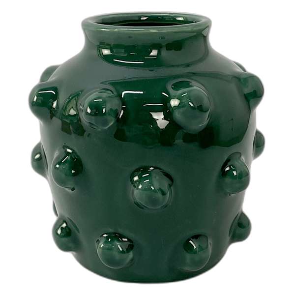 Found & Fable Green Bubble Ceramic Vase, 6.5"