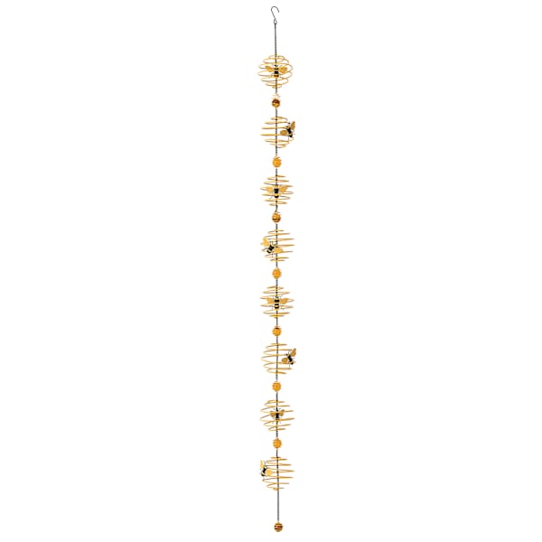 Honeybloom Metal Spiral Bee Rain Chain, 60"