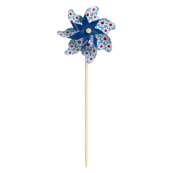 Sunny Club Blue Flower Whirligig, 19"