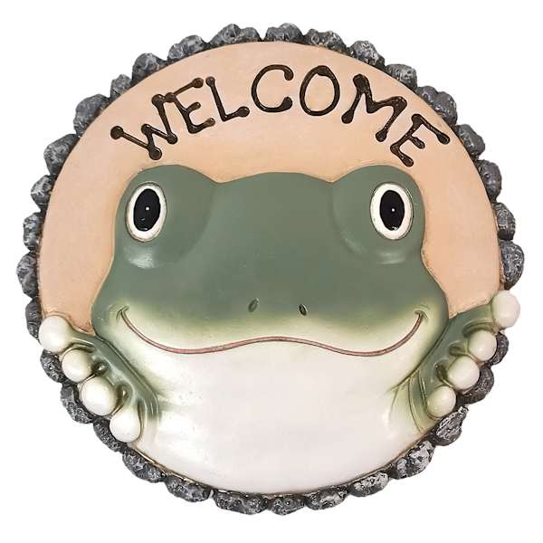 Honeybloom Welcome Frog Outdoor Stepping Stone, 8"
