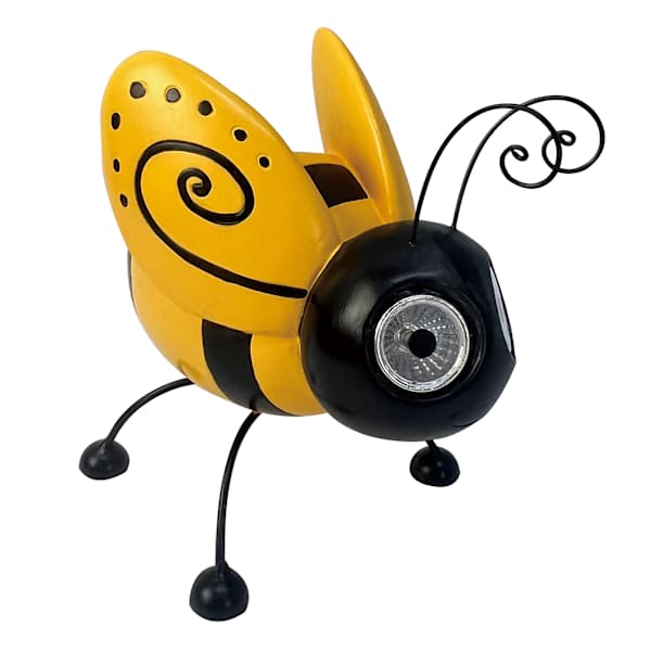 Solar Bee Outdoor Garden Statue, 6"