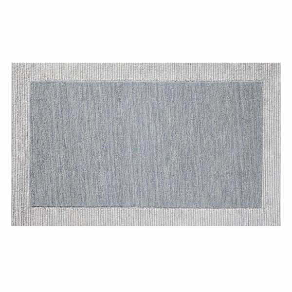 (A529) Linwood Blue Tufted Area Rug with Border, 3x5