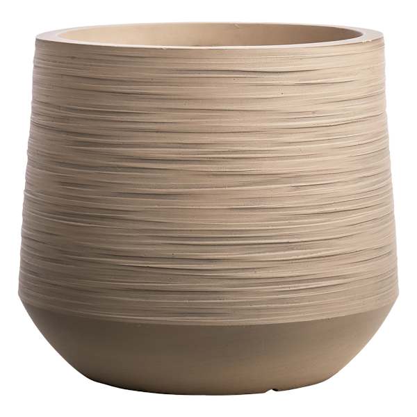 Tan Rattan Tub Outdoor Planter, Small