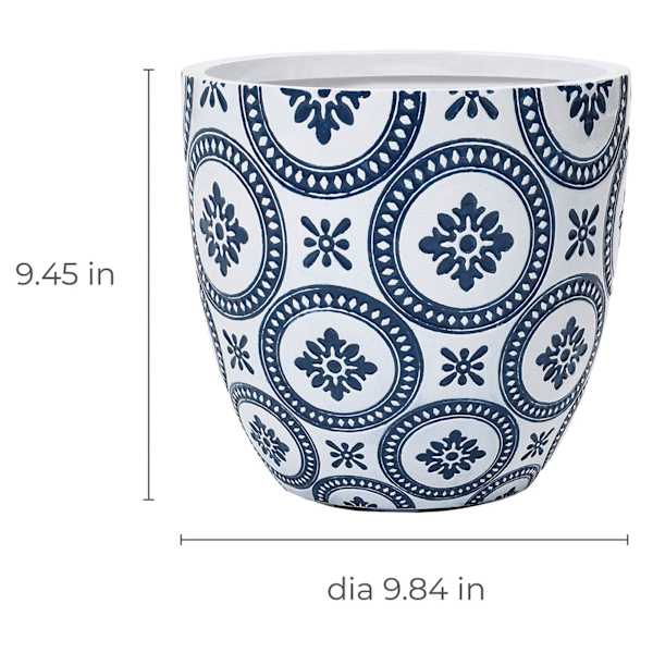 Blue Valencia Outdoor Planter, Small