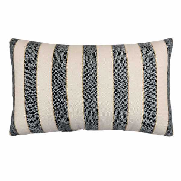 Crosby St. Black & Yellow Stripe Lumbar Outdoor Throw Pillow, 14x24