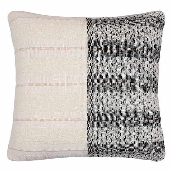 Crosby St. Black & Yellow Split Woven Outdoor Throw Pillow, 18"