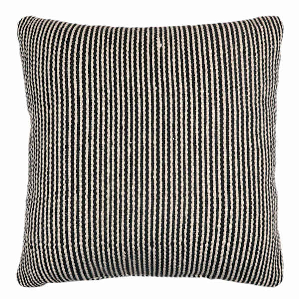 Crosby St. Black Solid Woven Outdoor Throw Pillow, 18"