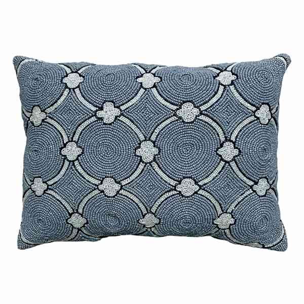 Providence Trellis Beaded Throw Pillow, 12x16