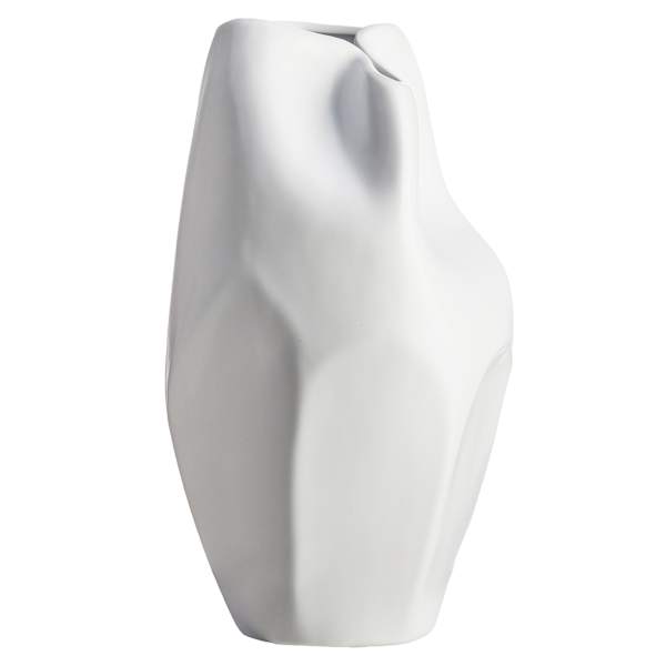 Remi White Ceramic Vase, 14"