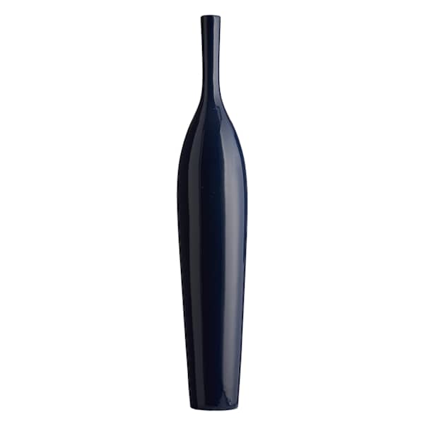 Navy Blue Ceramic Floor Vase, 37"