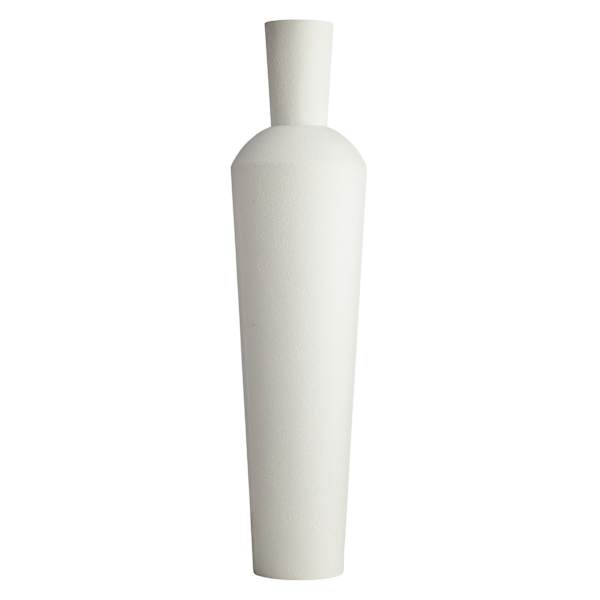 White Oversized Metal Bottle Vase, 36"