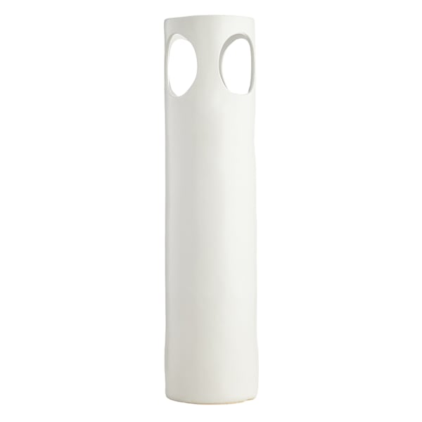 White Double Handle Ceramic Oversized Vase, 27"