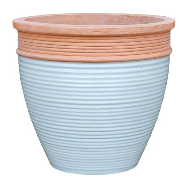 White Terracotta Planter, Medium