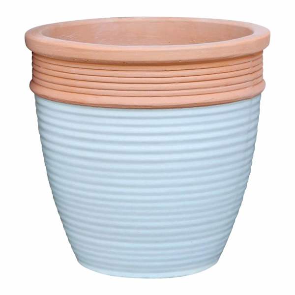 White Terracotta Outdoor Planter, Small