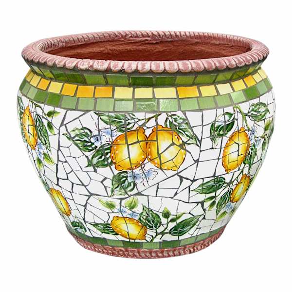 Lemon Mosaic Outdoor Planter, Large