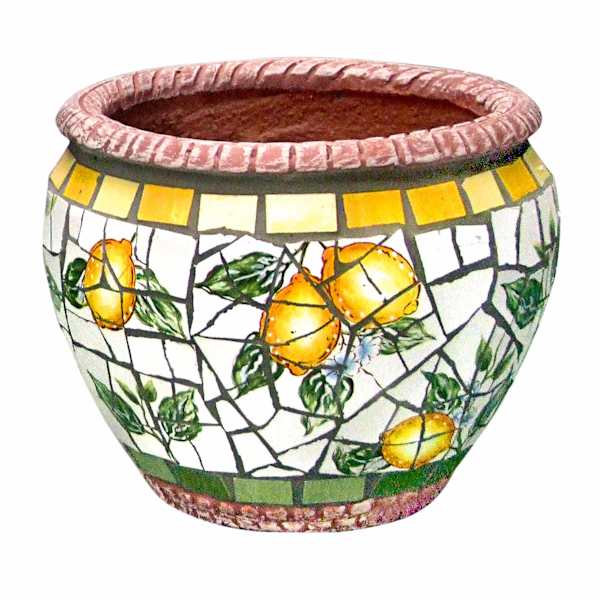 Lemon Mosaic Outdoor Planter, Small