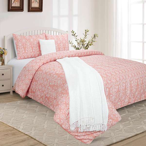 Honeybloom 5-Piece Floral Print Comforter Set, Full/Queen