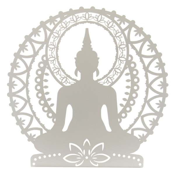 Found & Fable Metal Buddha & Lotus Flower Outdoor Wall Decor, 20"