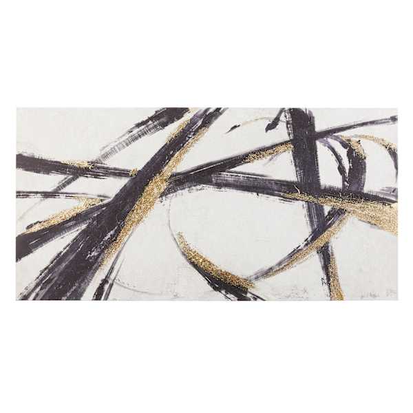 Crosby St. Blue & Gold Abstract Canvas Wall Art, 25x50