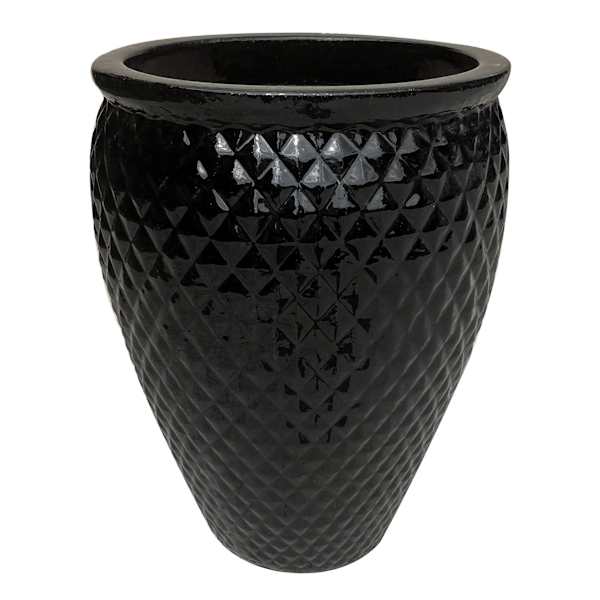 Halsey Black Ceramic Jar Outdoor Planter, Medium