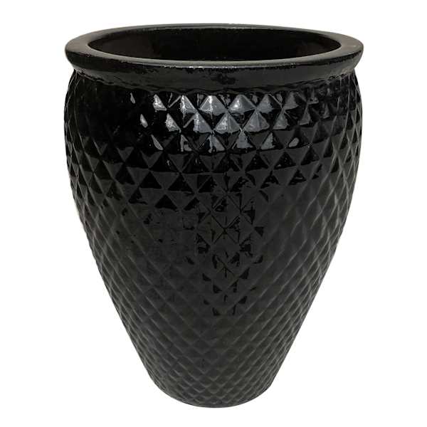 Halsey Black Ceramic Jar Outdoor Planter, Small