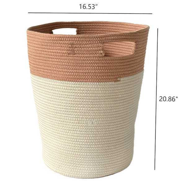 Round Fabric Laundry Hamper, Orange