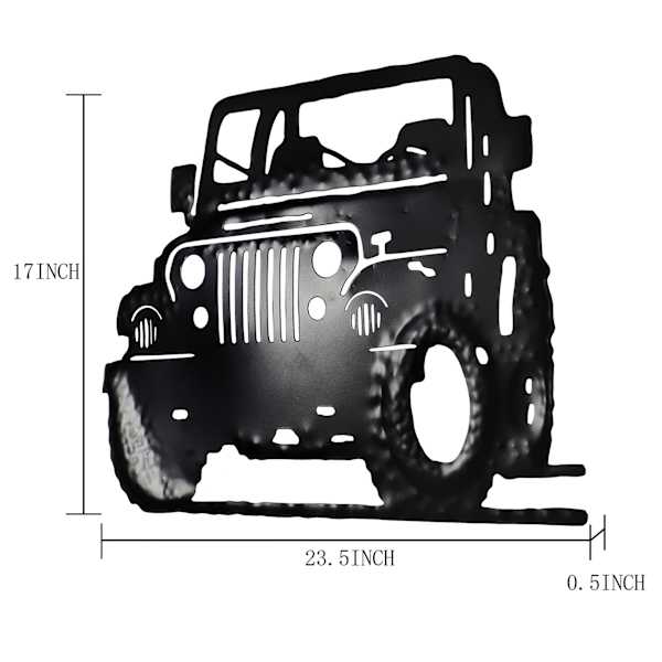 Lake & Lodge Metal Jeep Wall Art, 23x17