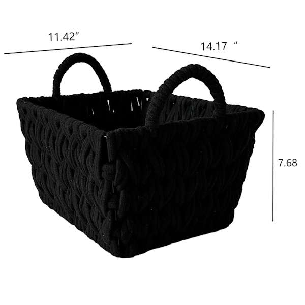 Crosby St. Chunky Rectangle Fabric Storage Basket with Handle, Medium