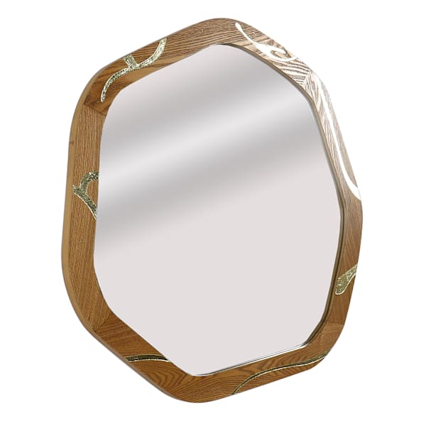 SCADpro Wooden Gold Embellishment Wall Mirror, 30"